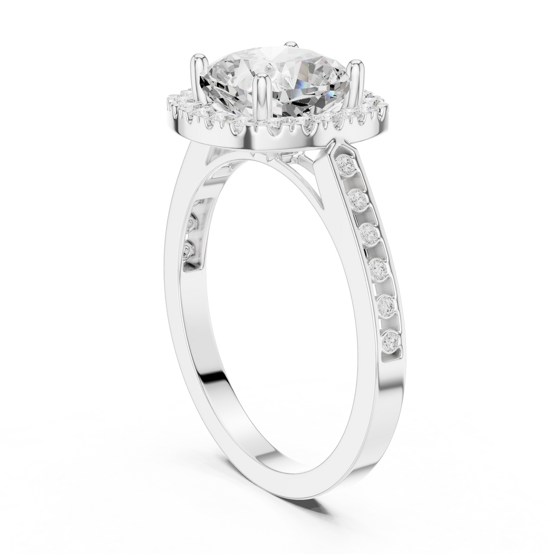 DDLR-349 CUS - Halo Cushion Ring - White Gold