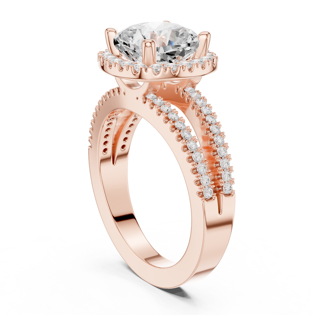 DDLR-350 CUS - Halo Cushion Ring - White Gold