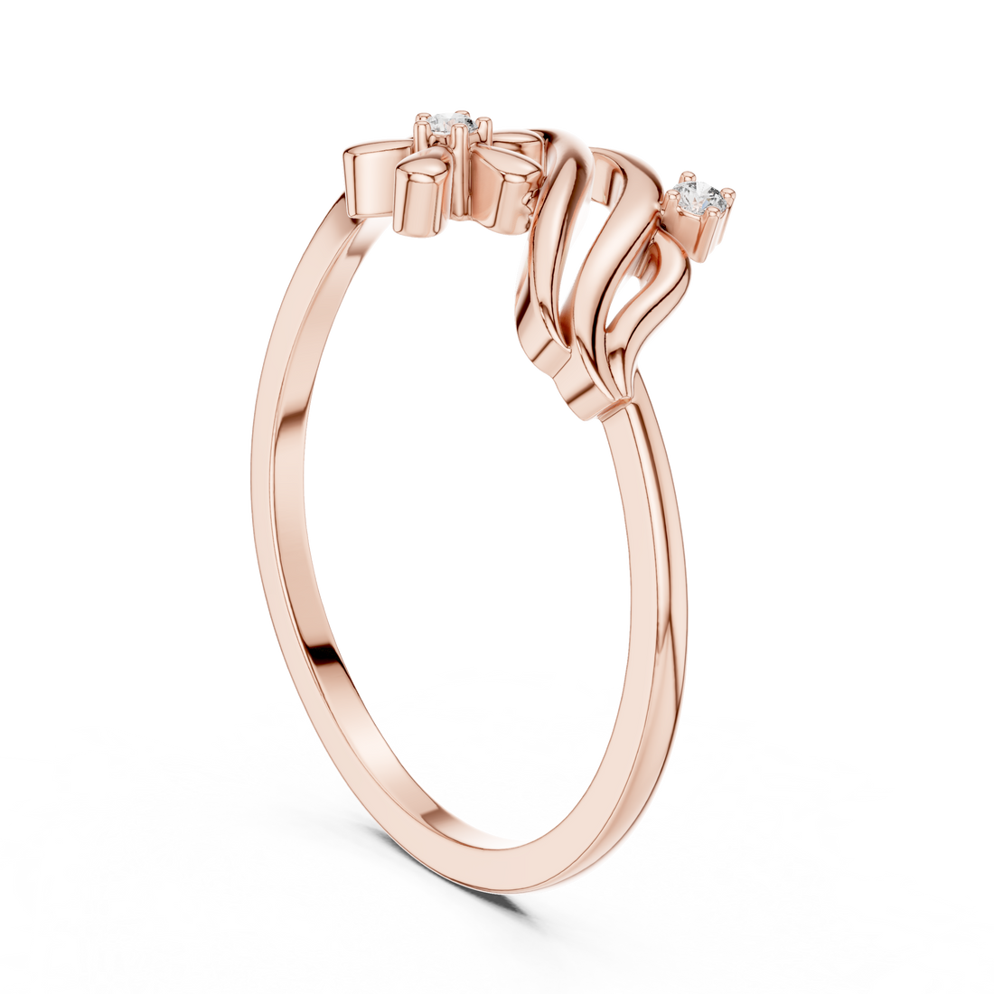 DR-6218 - Fashion Round Ring - White Gold