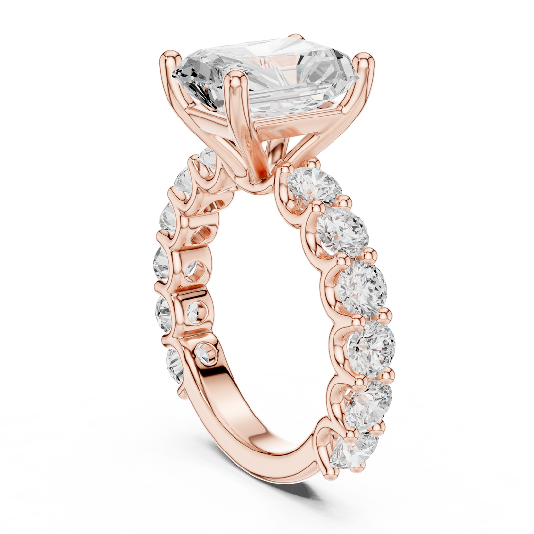 DDLR-087- RA - Solitaire Radiant Ring - White Gold