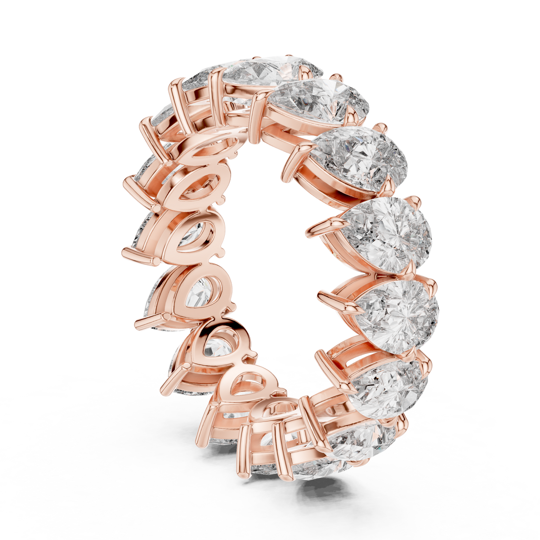 DDLR-220 - Eternity Pear Ring - White Gold