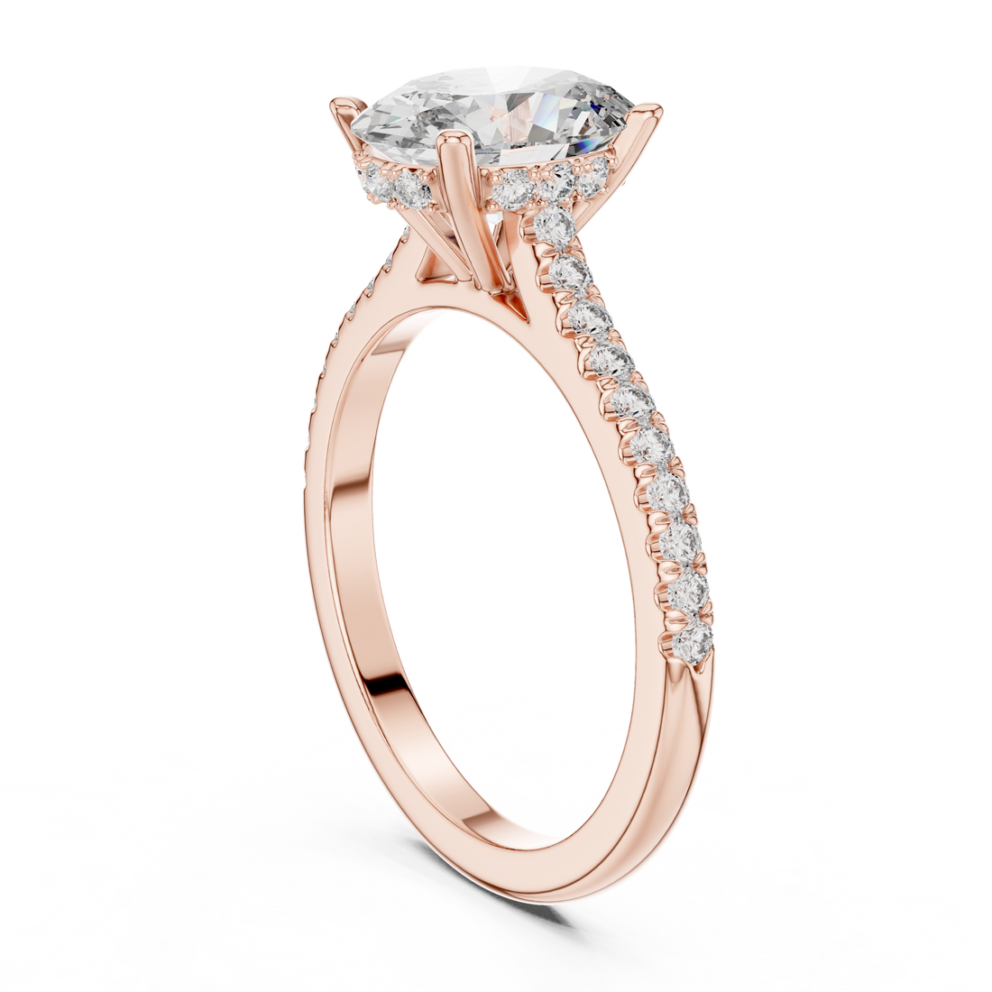 DDLR-169 - Solitaire Oval Ring - White Gold