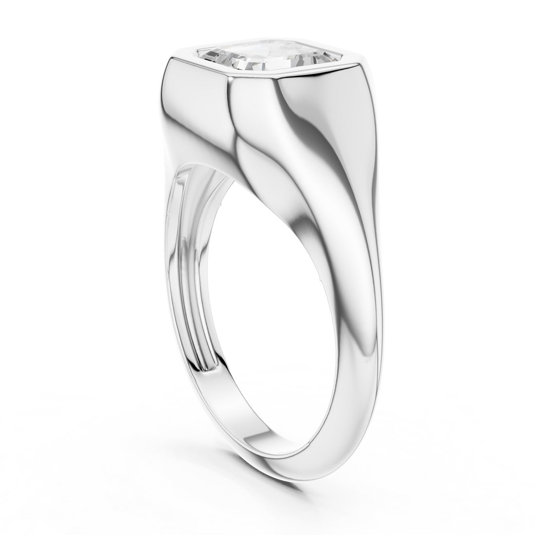 DDLR-093-AC - Solitaire Asscher Ring - White Gold
