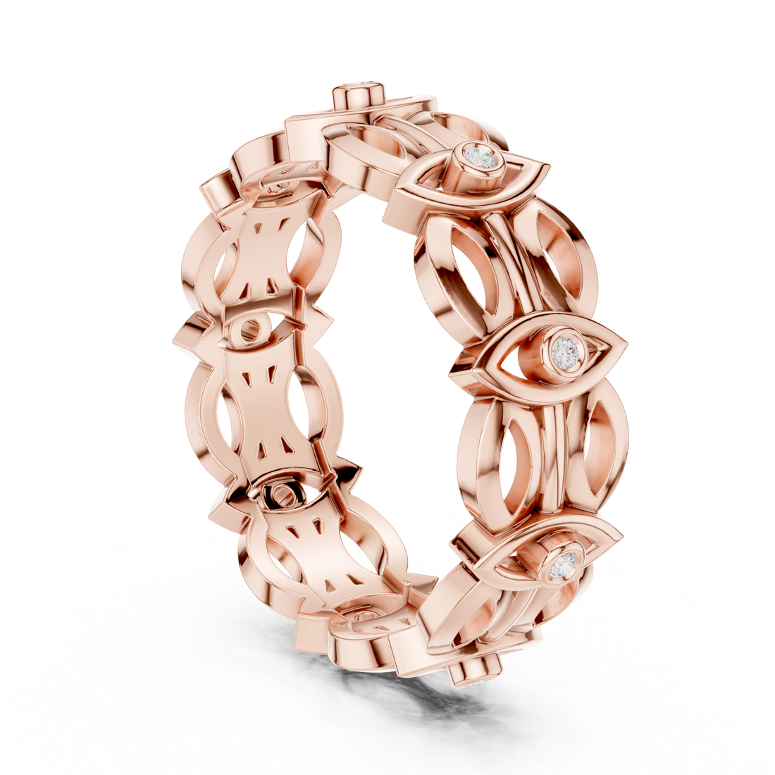 R46 - Fashion Round Ring - White Gold