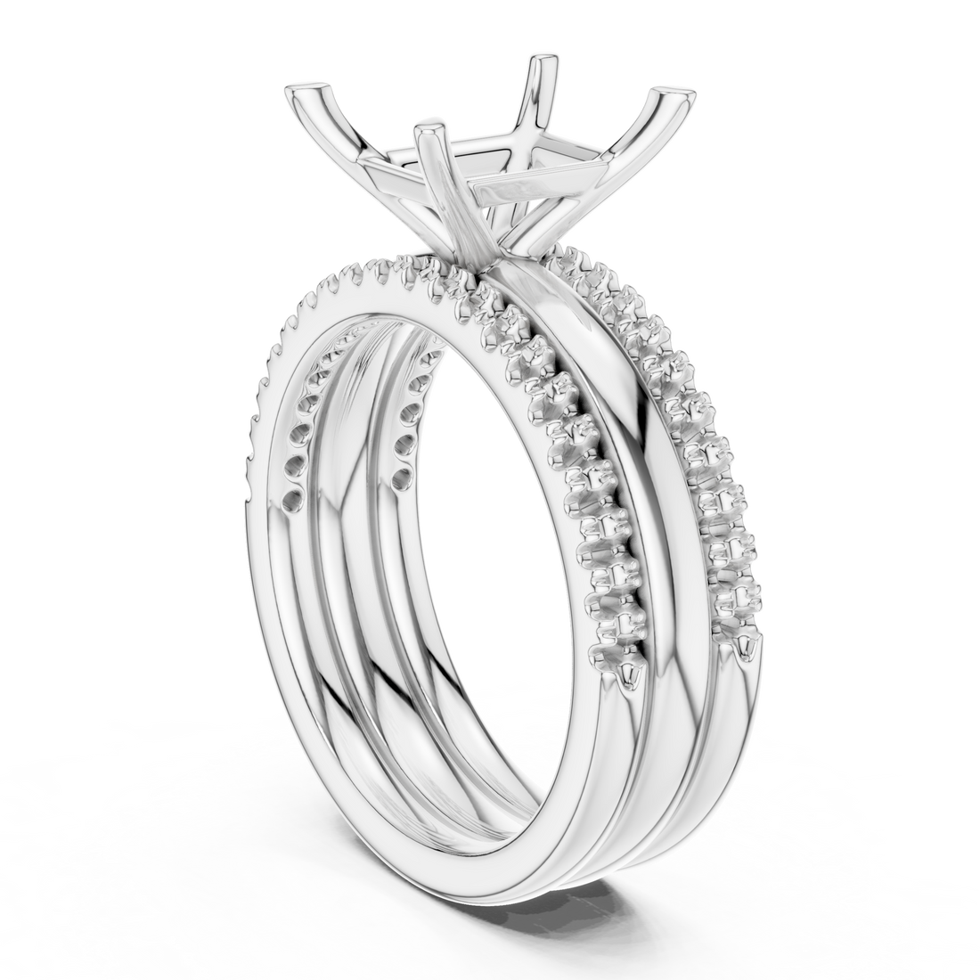 DDLR-302-EM - Solitaire Emerald Ring - White Gold