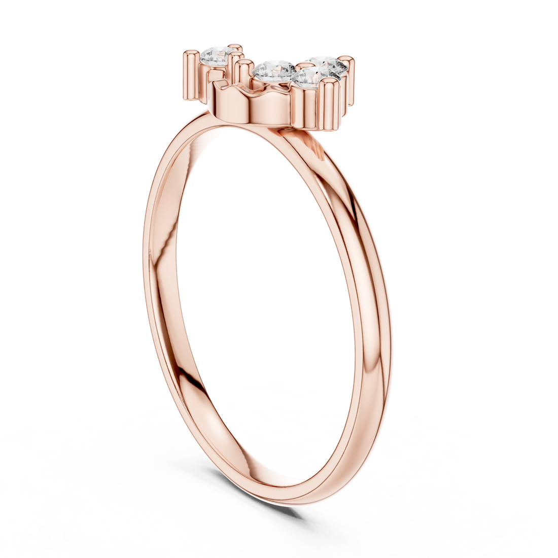 1 (451) - Fashion Round Ring - White Gold
