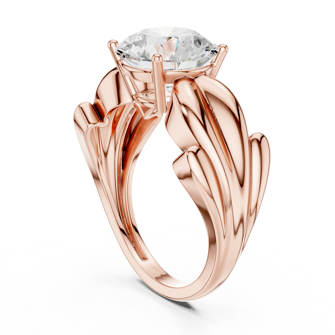 RLR1756 - Solitaire Round Ring - White Gold