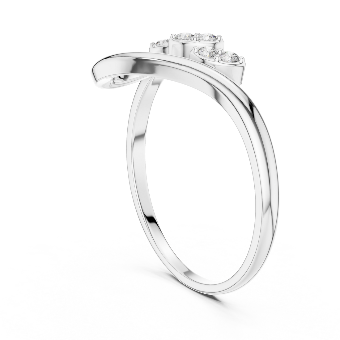 1 (252) - Fashion Round Ring - White Gold