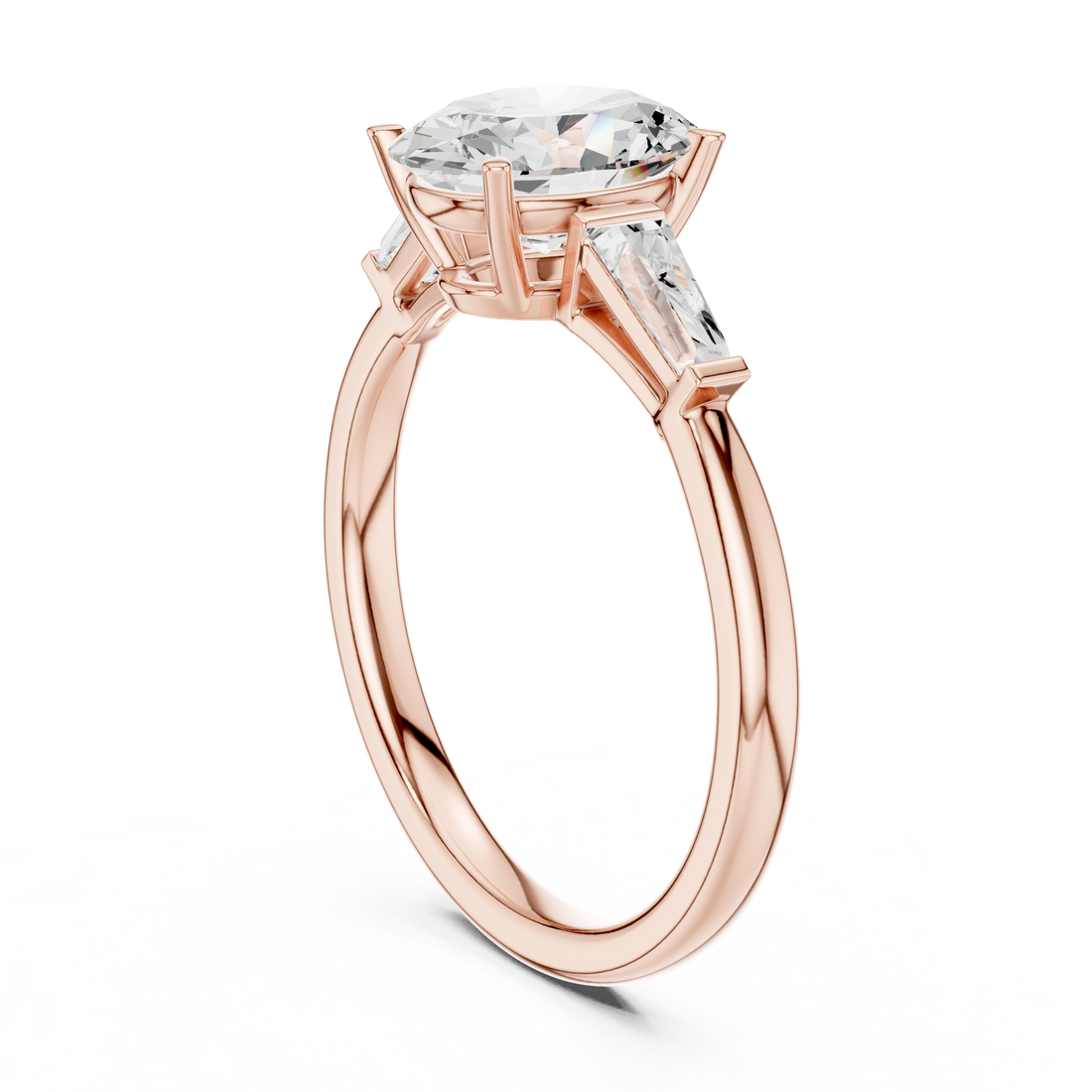 DDLR-287 - Three Stone Oval Ring - White Gold