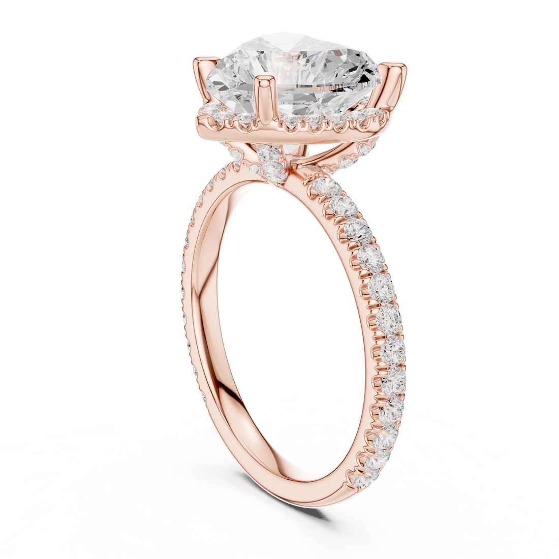 DDLR-172-HR - Solitaire Heart Ring - White Gold