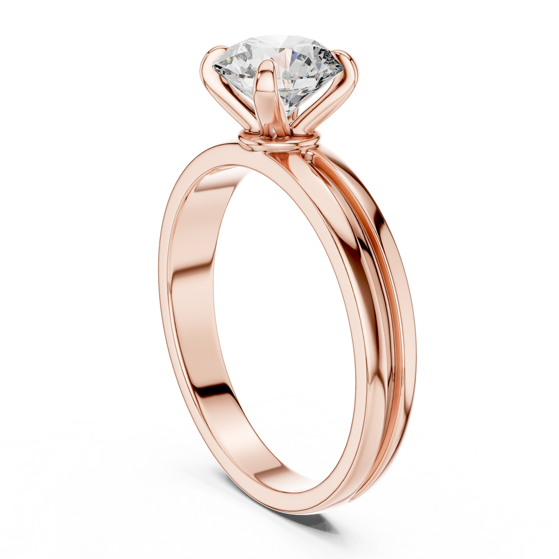 LR-0005 - Solitaire Round Ring - White Gold