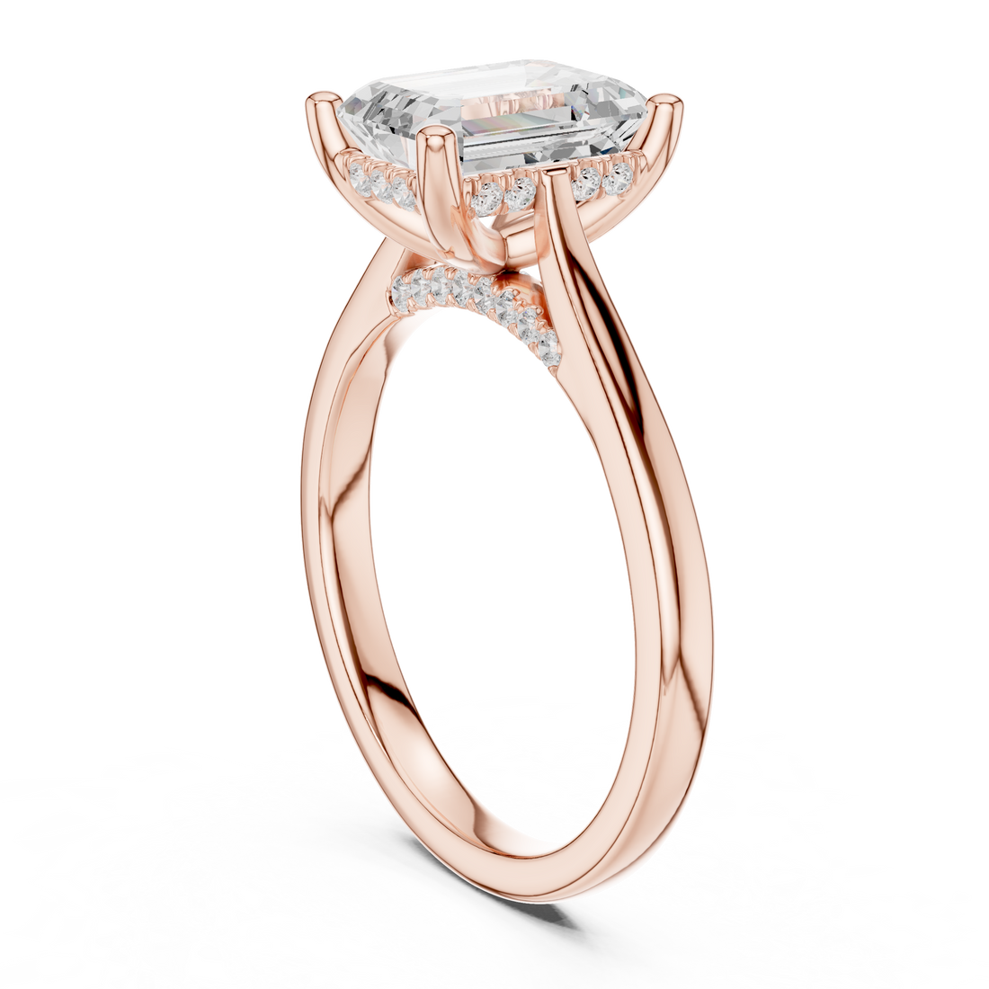 DDLR-984 - Solitaire Emerald Ring - White Gold