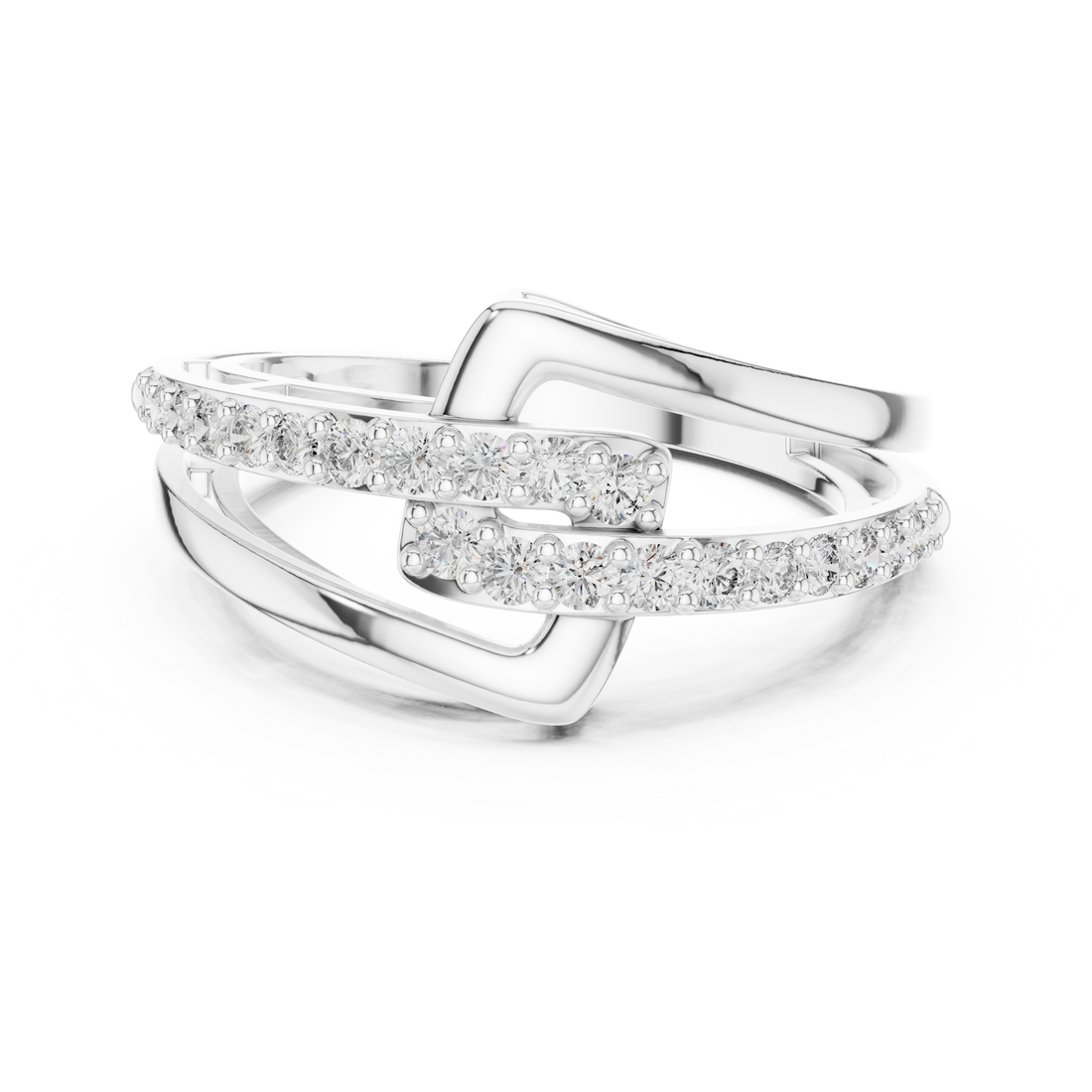 Bypass Ring - None | 9#10064L - Rose Gold