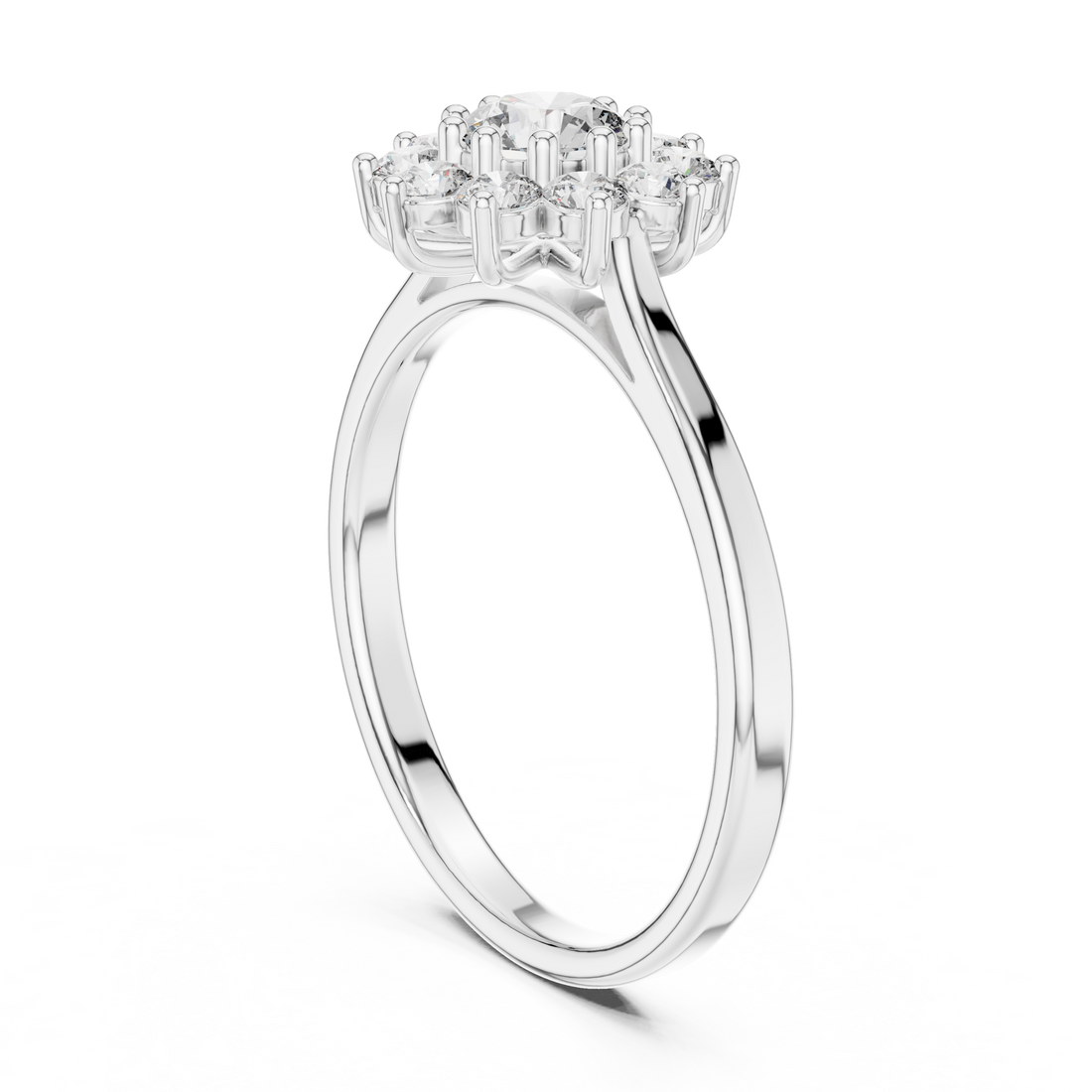 ALR-94 - Fashion Round Ring - White Gold