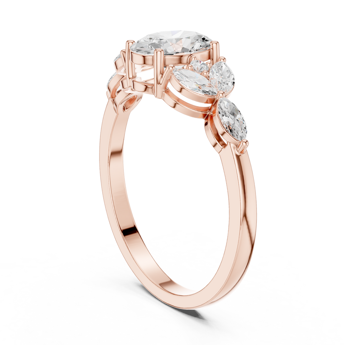 HLR-43 - Fashion Oval Ring - White Gold
