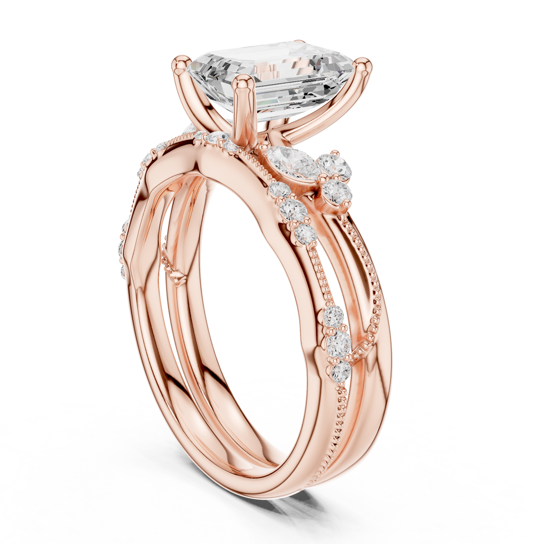 DDLR - 299 - EMERALD - Solitaire Emerald Ring - White Gold