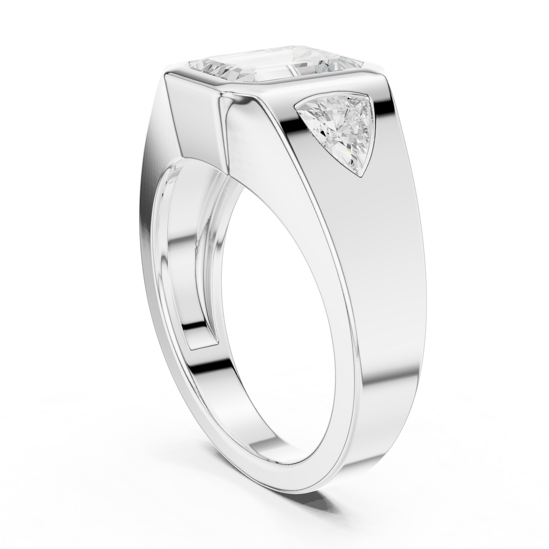 DDLR-285 - Three Stone Emerald Ring - White Gold