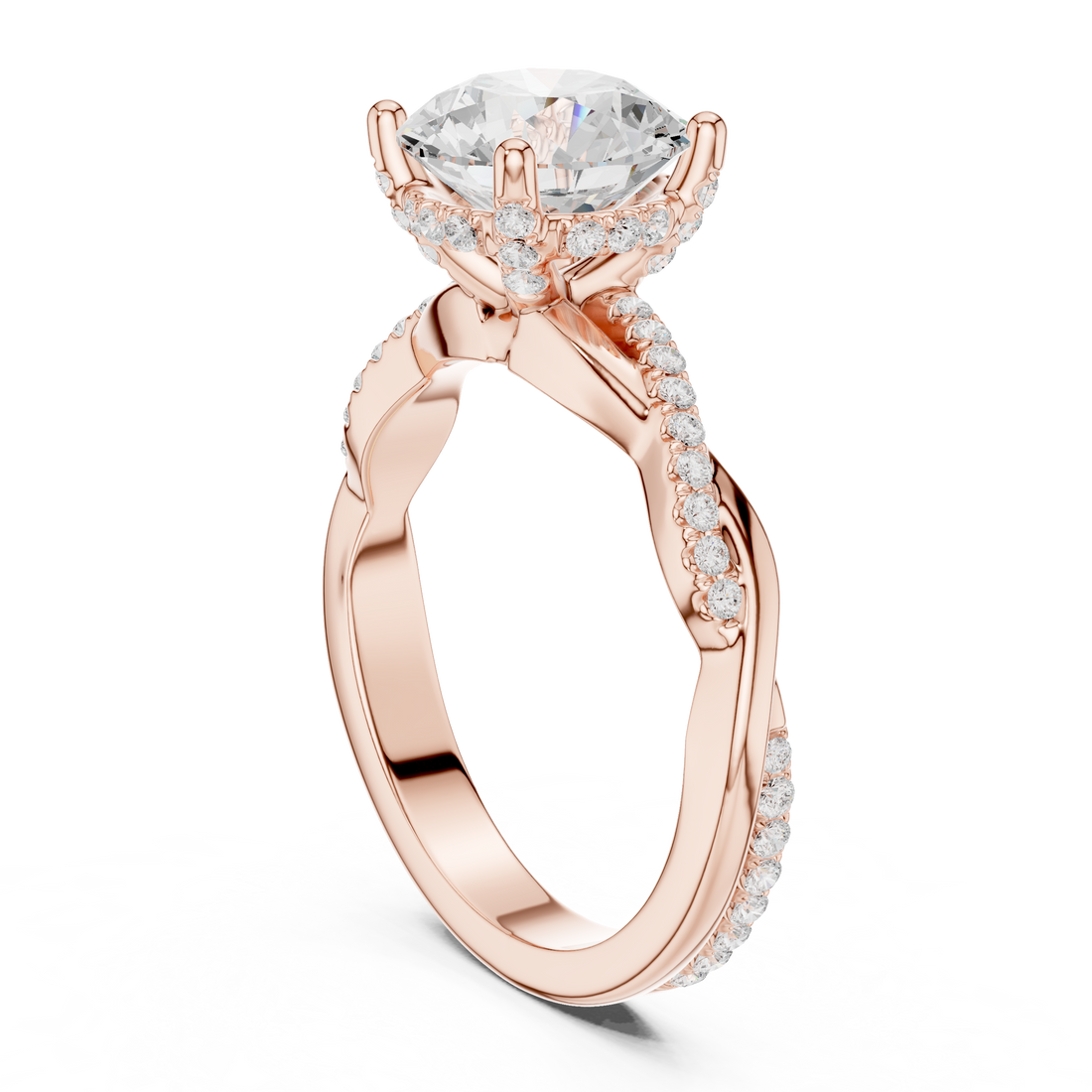 DDLR-160-RD - Solitaire Round Ring - White Gold
