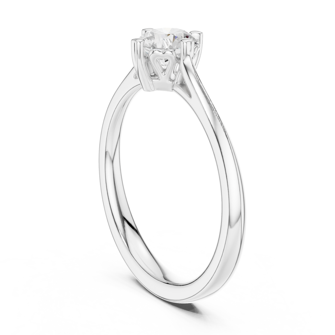 DDLR-548 - Solitaire Round Ring - White Gold