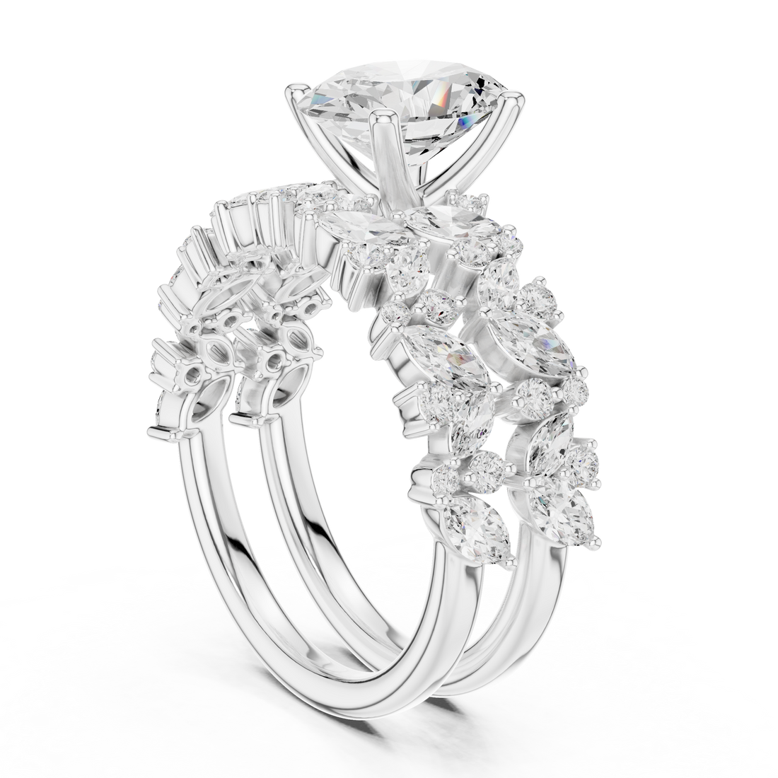 DDLR-943 - Fashion Oval Ring - White Gold