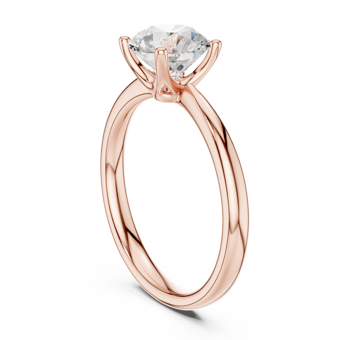 DDLR-645 - Solitaire Round Ring - White Gold