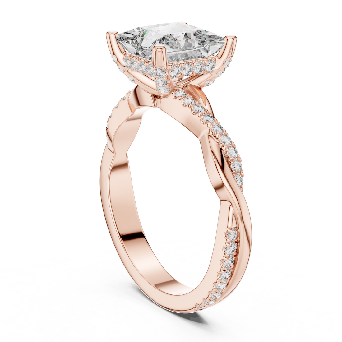 DDLR-160 - Solitaire Princess Ring - White Gold