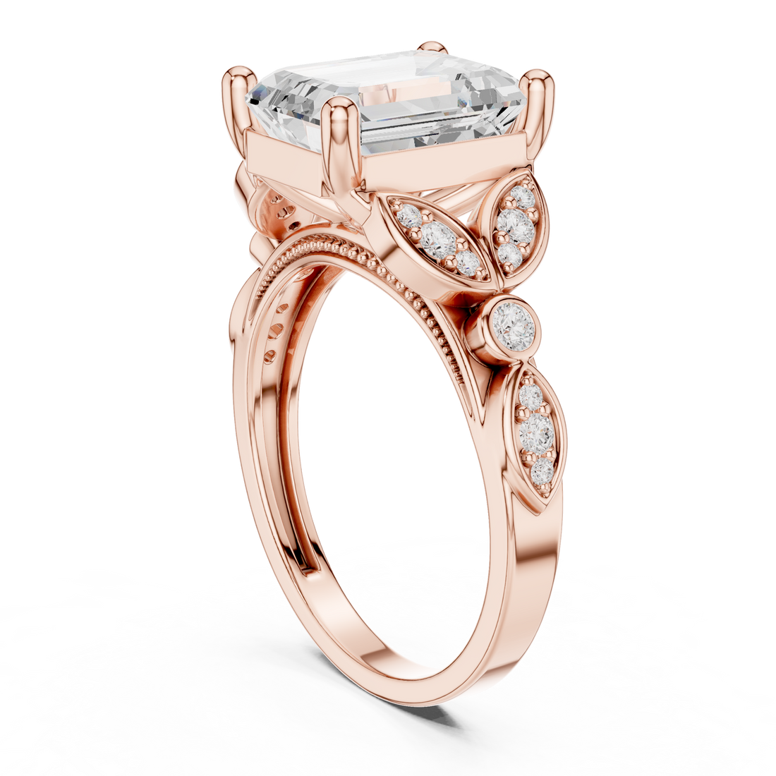 DDLR-392 - Vintage Emerald Ring - White Gold