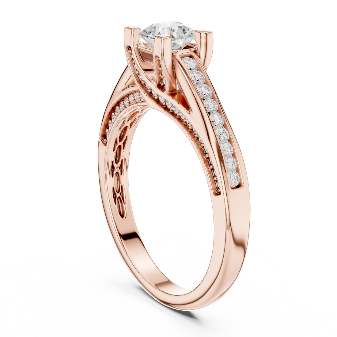 LR-0283 - Solitaire Radiant Ring - White Gold