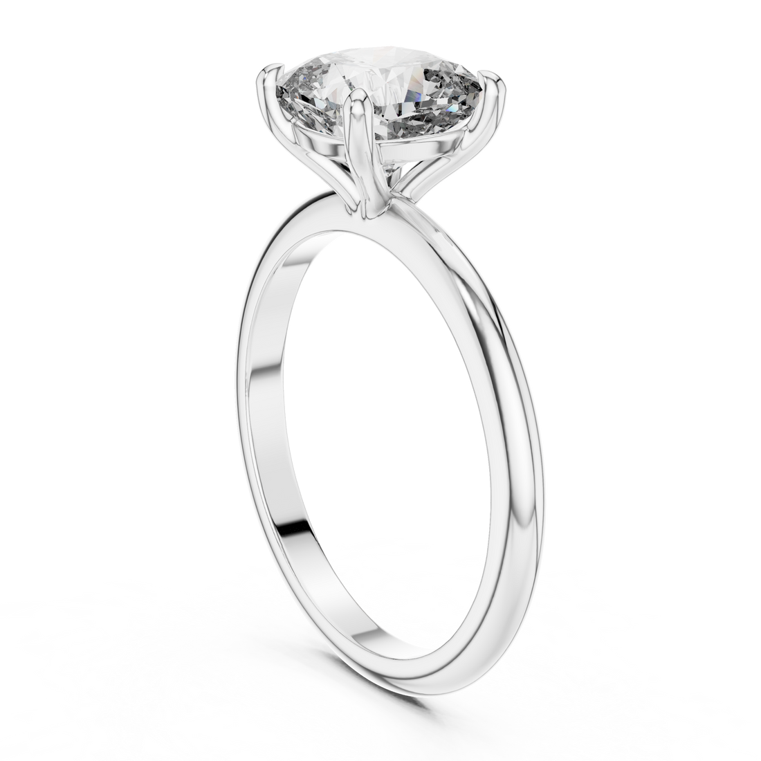 9#10027L_20 - Solitaire Cushion Ring - White Gold