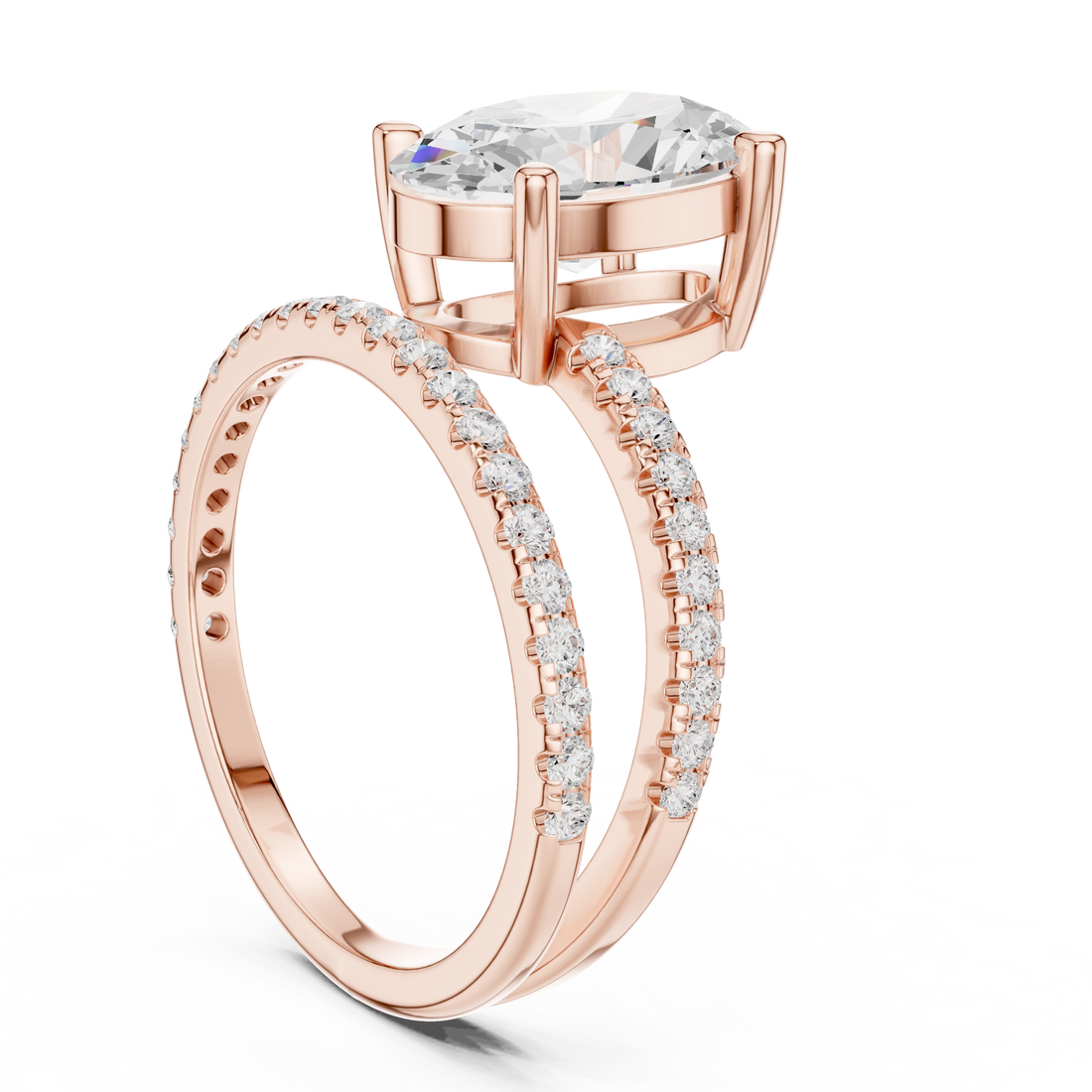 39 OV - Bypass Oval Ring - White Gold