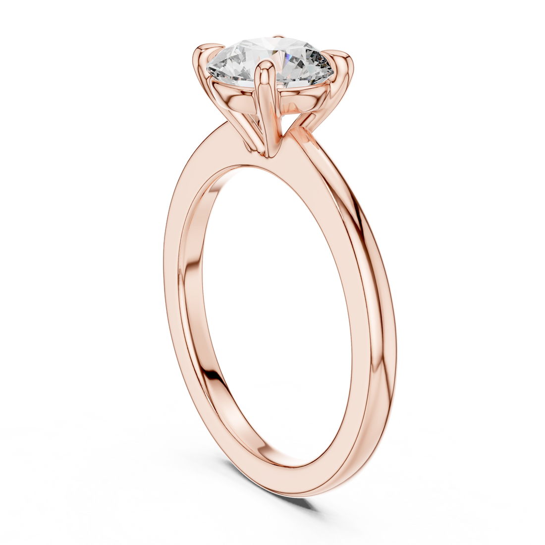DDLR-032 - Solitaire Round Ring - White Gold
