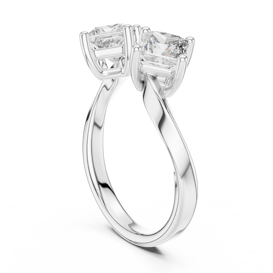 463 - Bypass Princess Ring - White Gold
