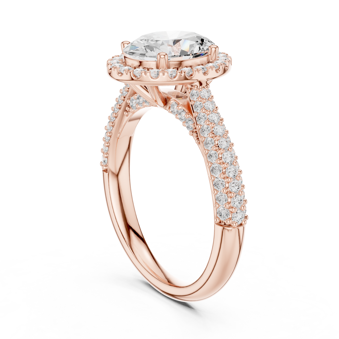 DDLR-364 - Halo Oval Ring - White Gold