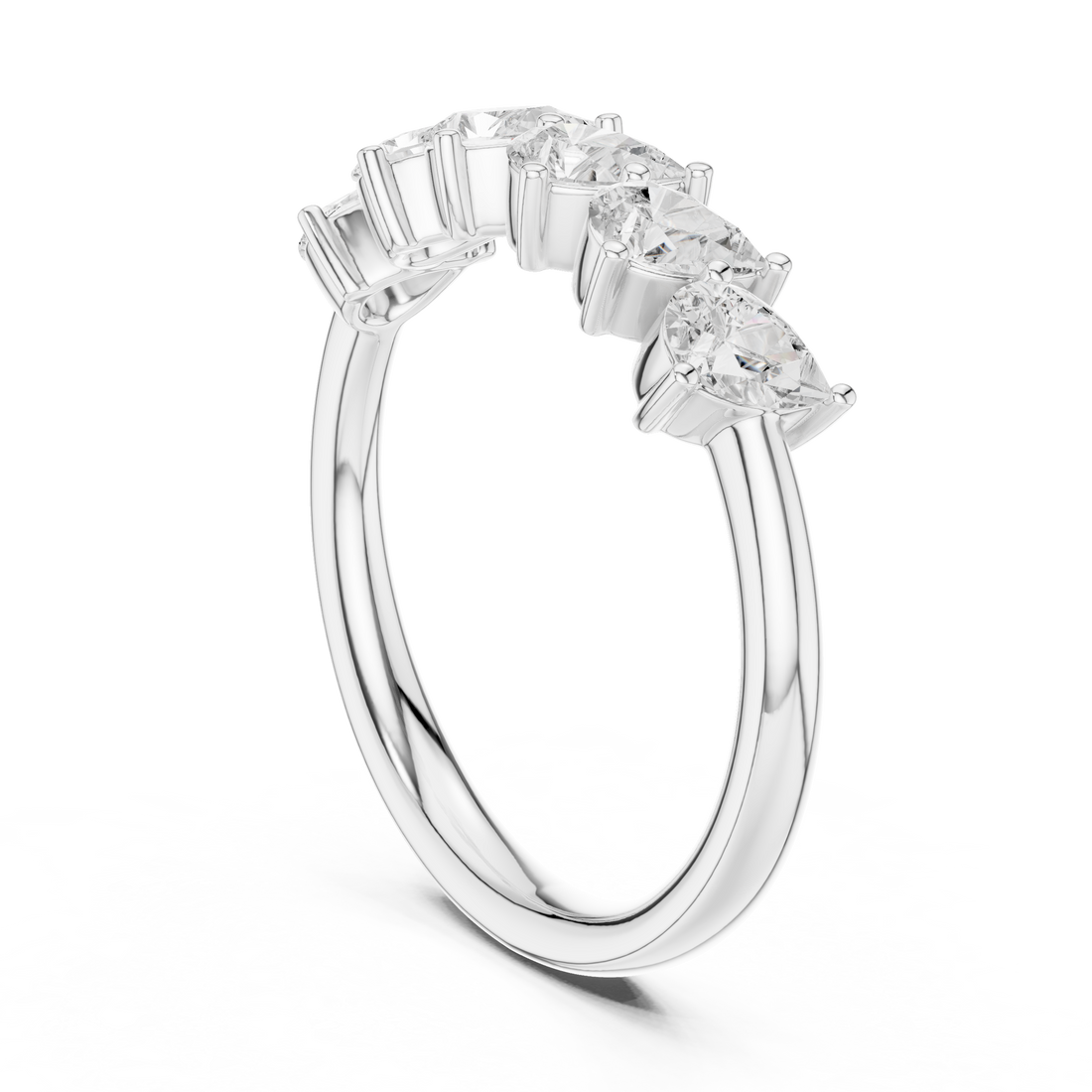 DDLR-580 - Eternity Pear Ring - White Gold