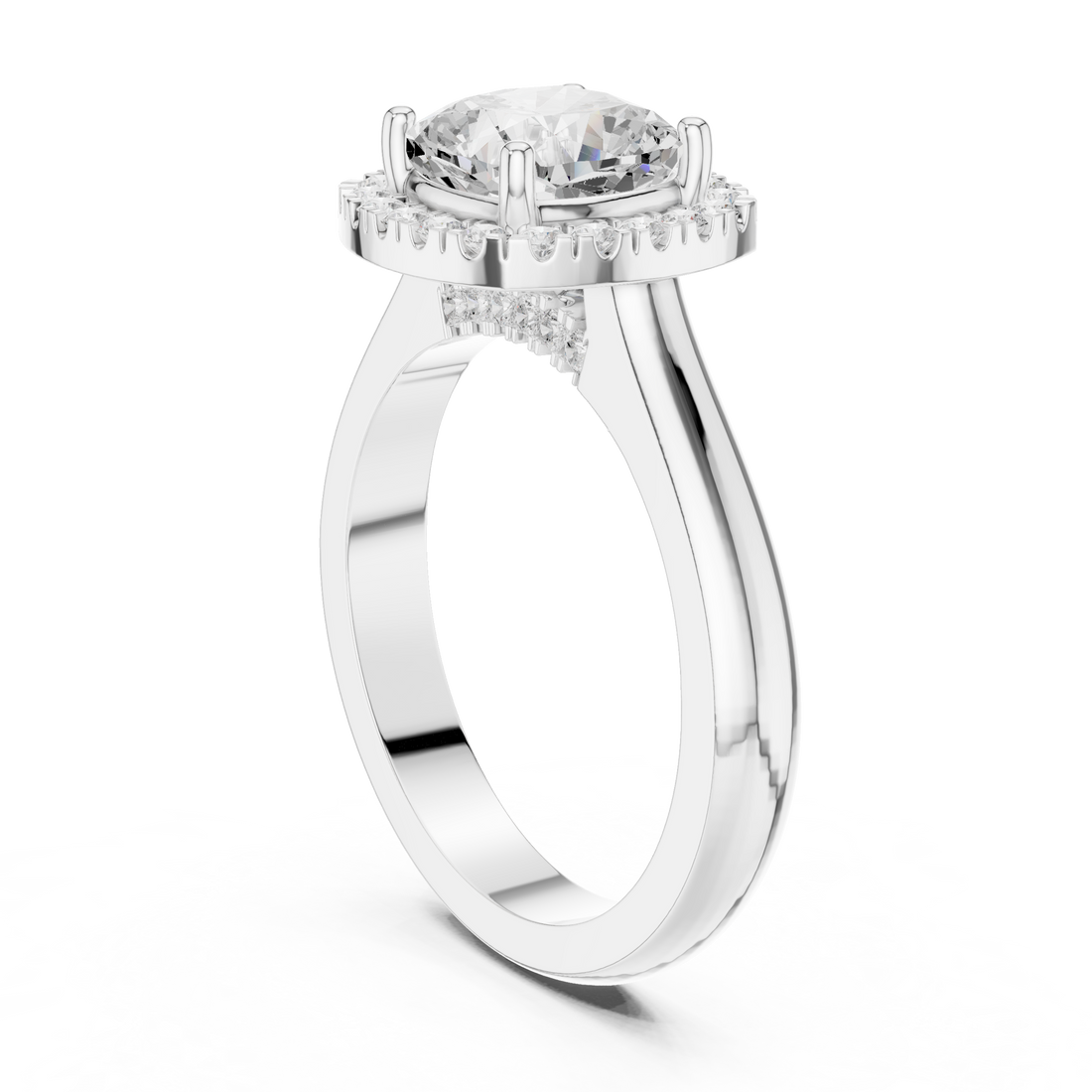 DDLR-338 CUS - Halo Cushion Ring - White Gold