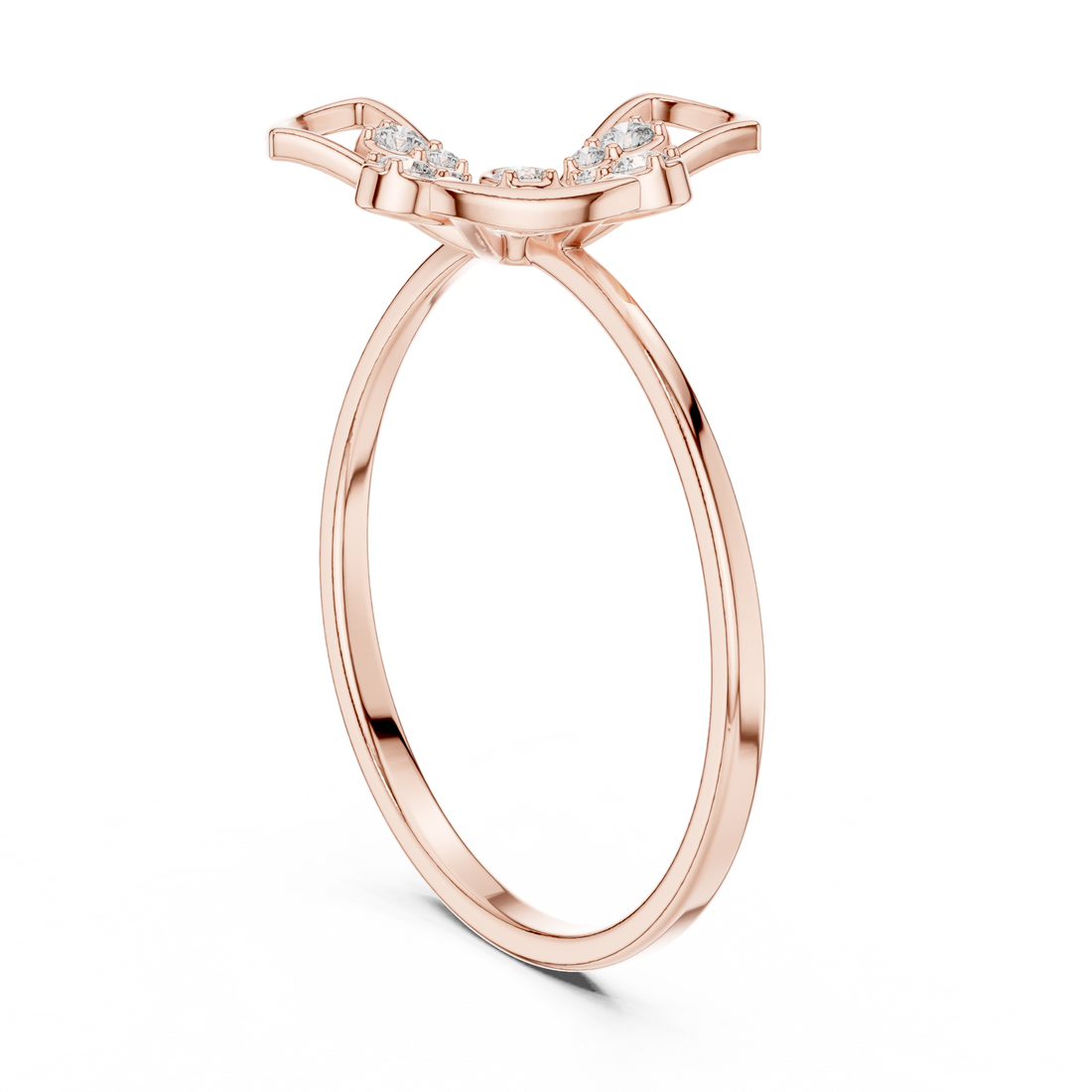 1 (205) - Fashion Round Ring - White Gold