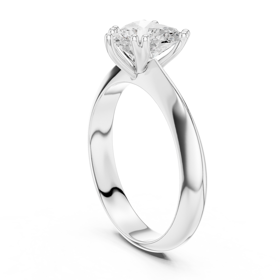 DDLR-147-HR - Solitaire Heart Ring - White Gold