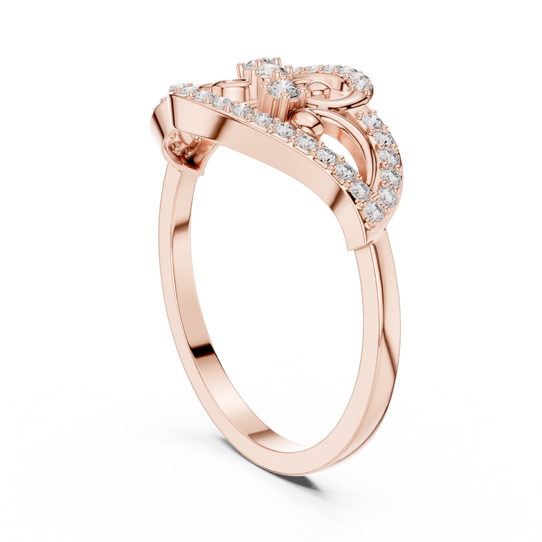 DR-6281 - Fashion Round Ring - White Gold