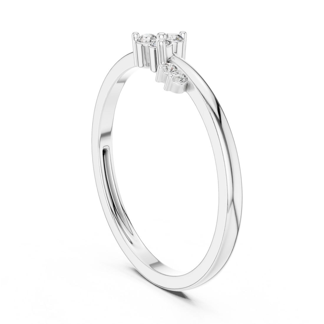 LR-01 (95) - Fashion Round Ring - White Gold
