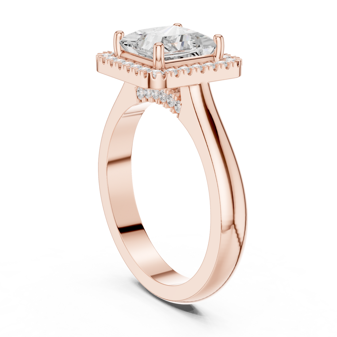 DDLR-338 PRI - Halo Princess Ring - White Gold