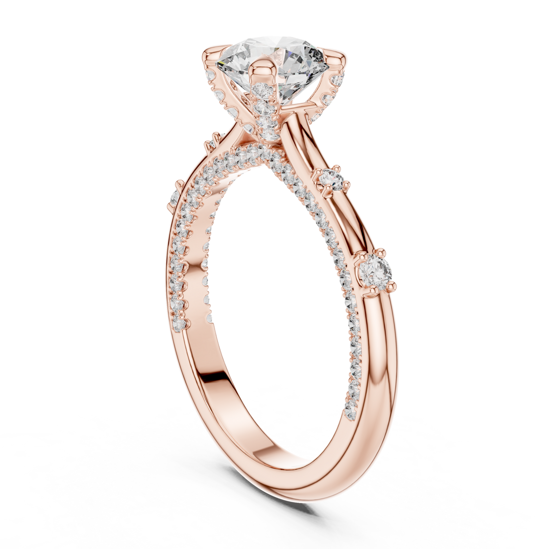 9#10042L - Solitaire Round Ring - White Gold