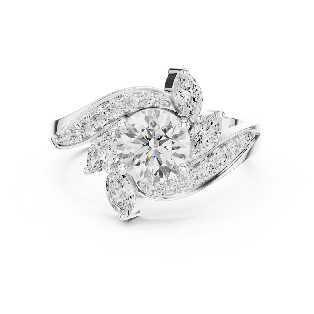 Bypass Ring - Round | DDLR-436 - Rose Gold