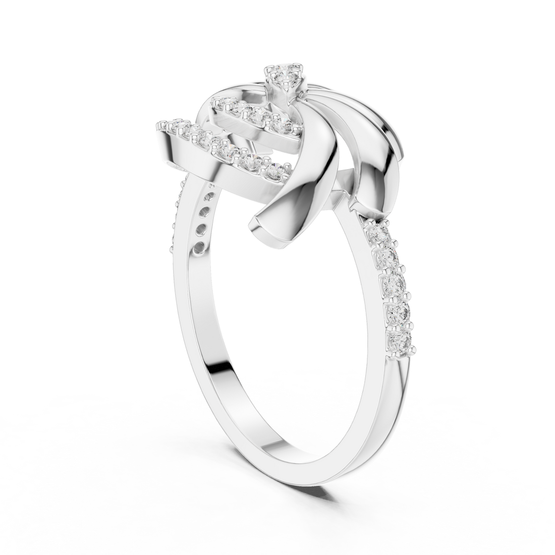 LR-01 (86) - Fashion Round Ring - White Gold