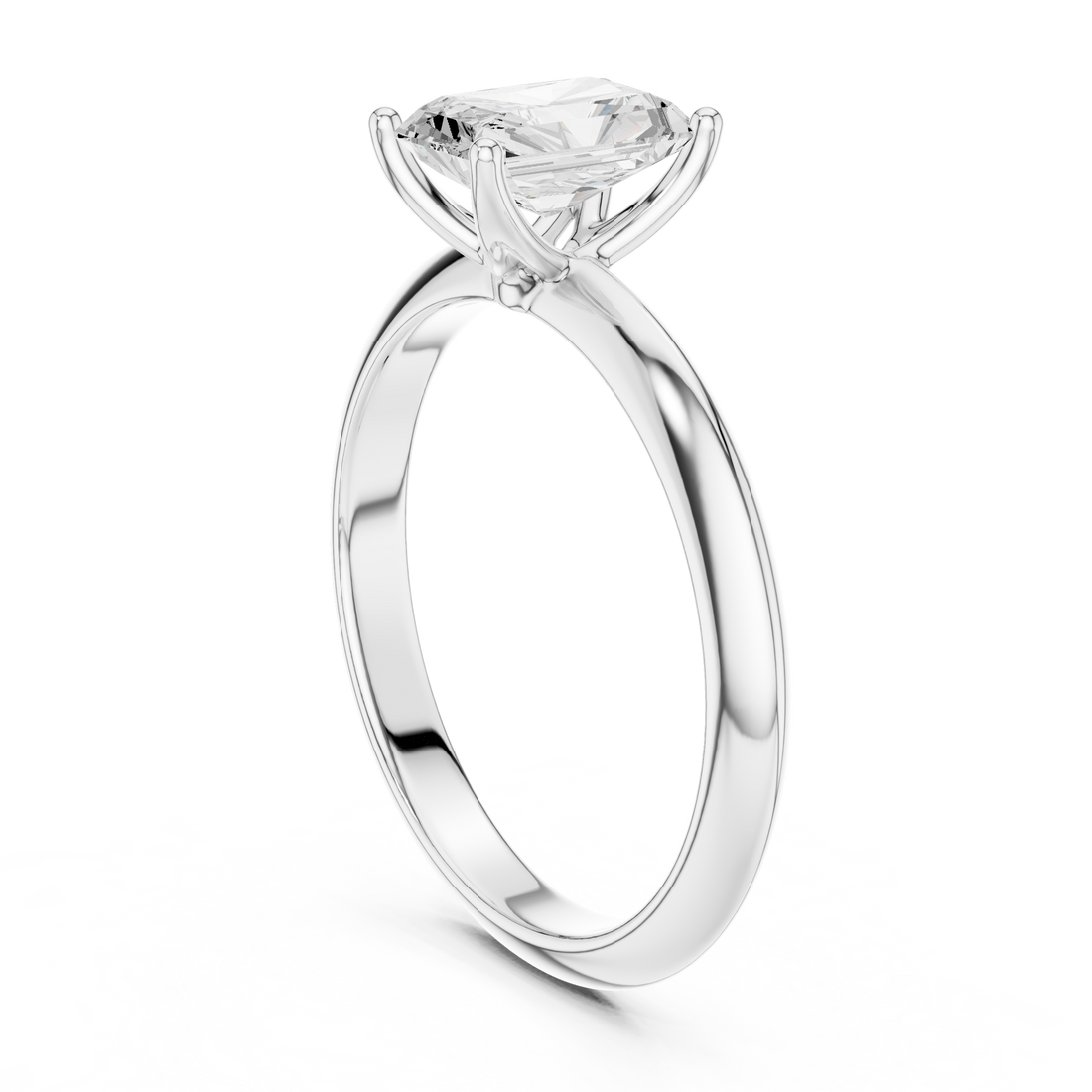 DDLR-146-RA - Solitaire Radiant Ring - White Gold