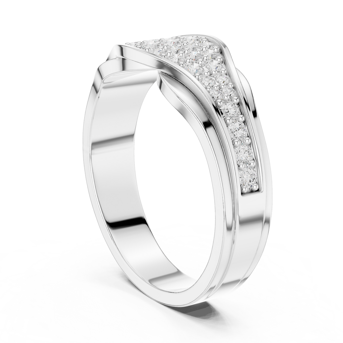 DDLR-456 - Fashion Round Ring - White Gold