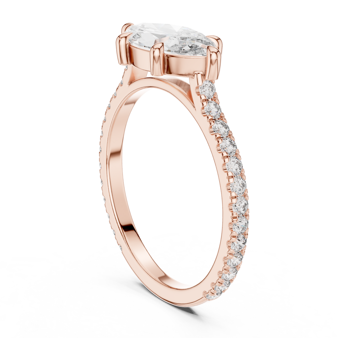 DDLR-201 - Solitaire Marquise Ring - White Gold