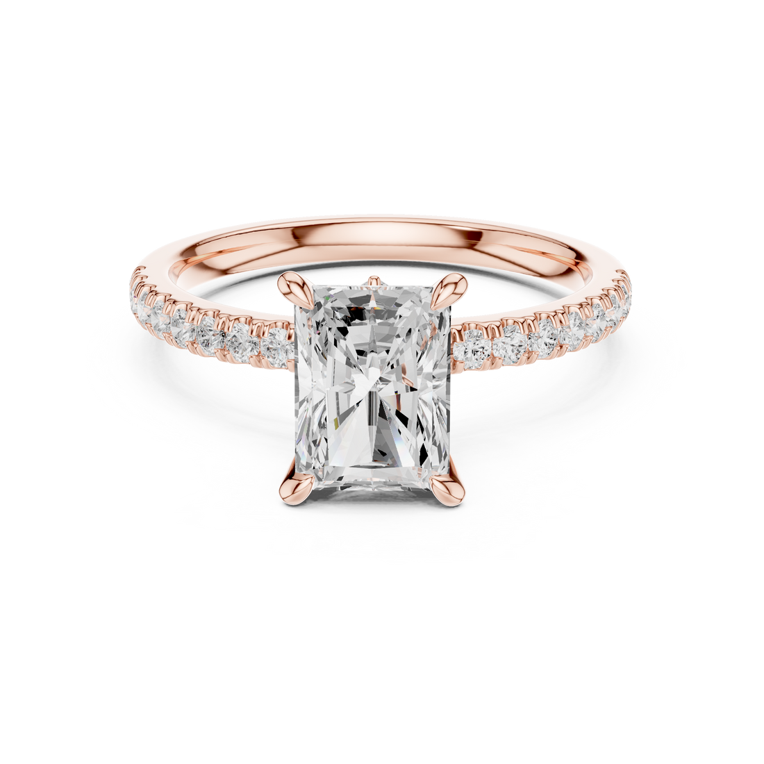Solitaire Ring - Radiant | DDLR-1015 - Rose Gold
