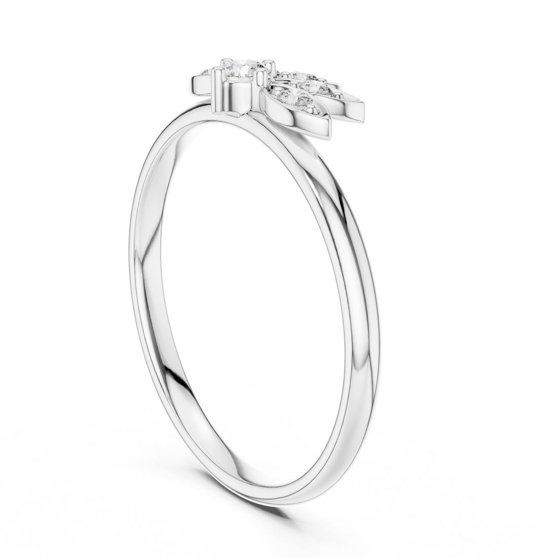 1 (348) - Fashion Round Ring - White Gold