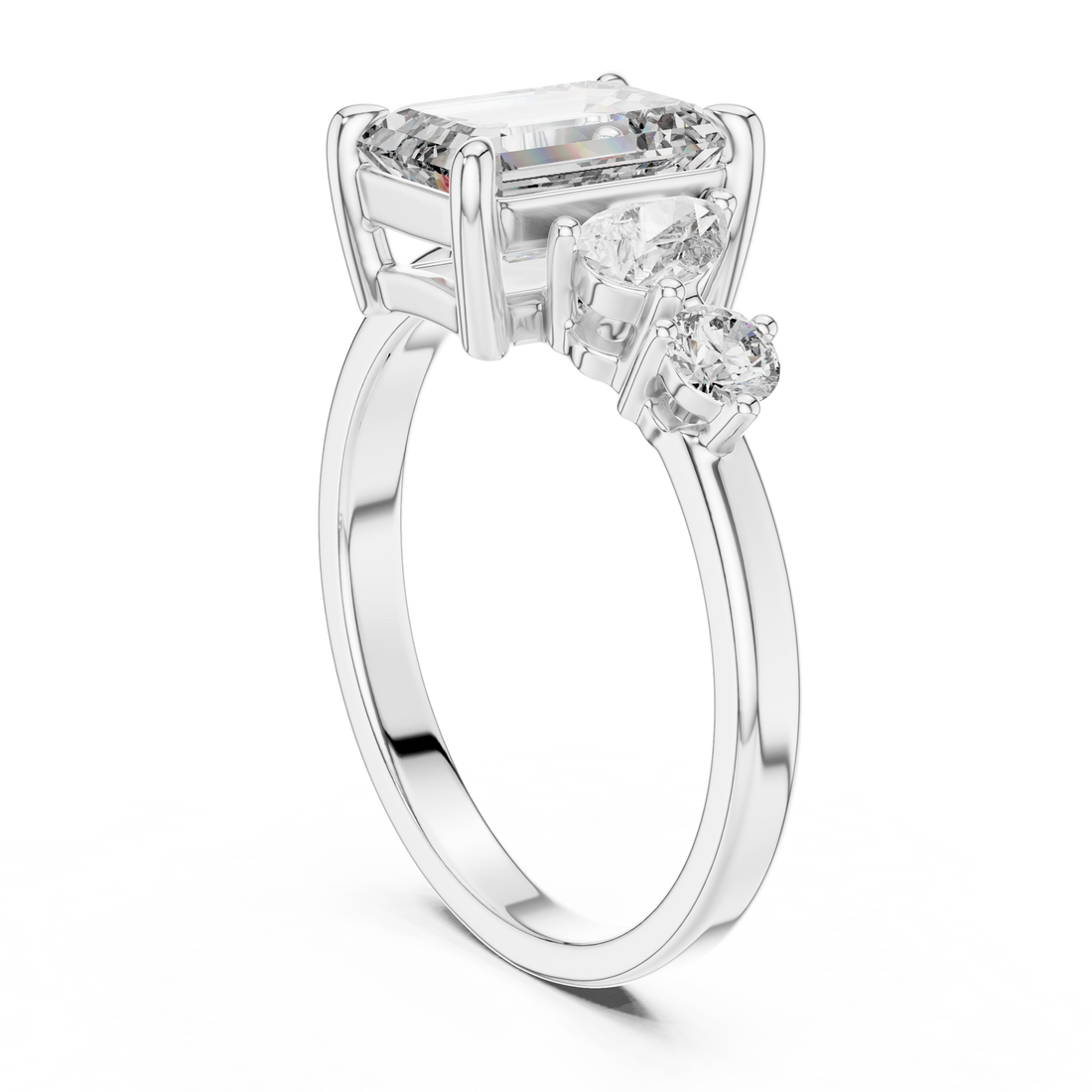 DDLR-063 - Fashion Emerald Ring - White Gold