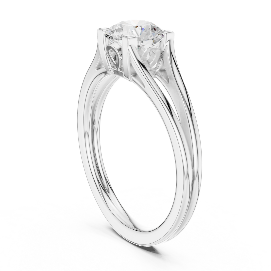 DDLR-543 - Solitaire Round Ring - White Gold
